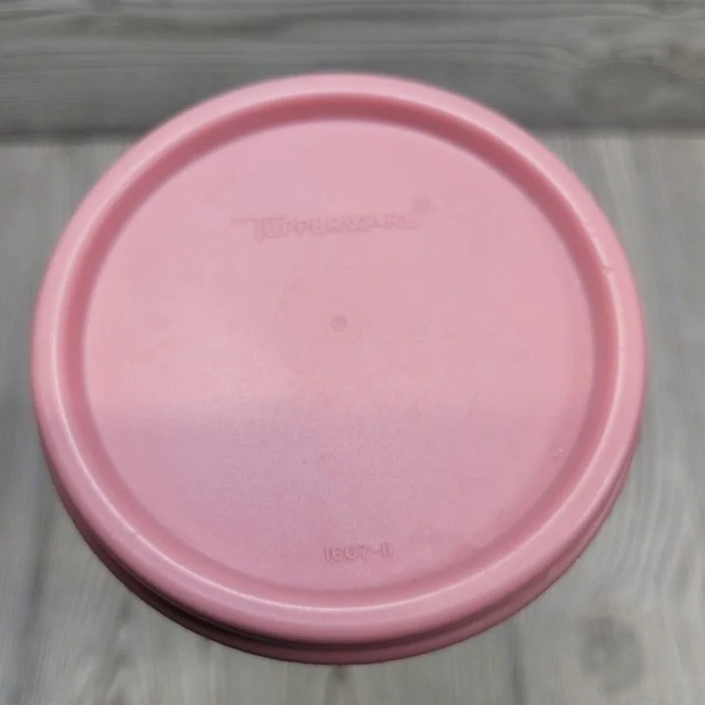 Tupperware Modular Mates Oval 5 1.1L Clear Pink Lid 1661‎ 1607 Vintage Storage